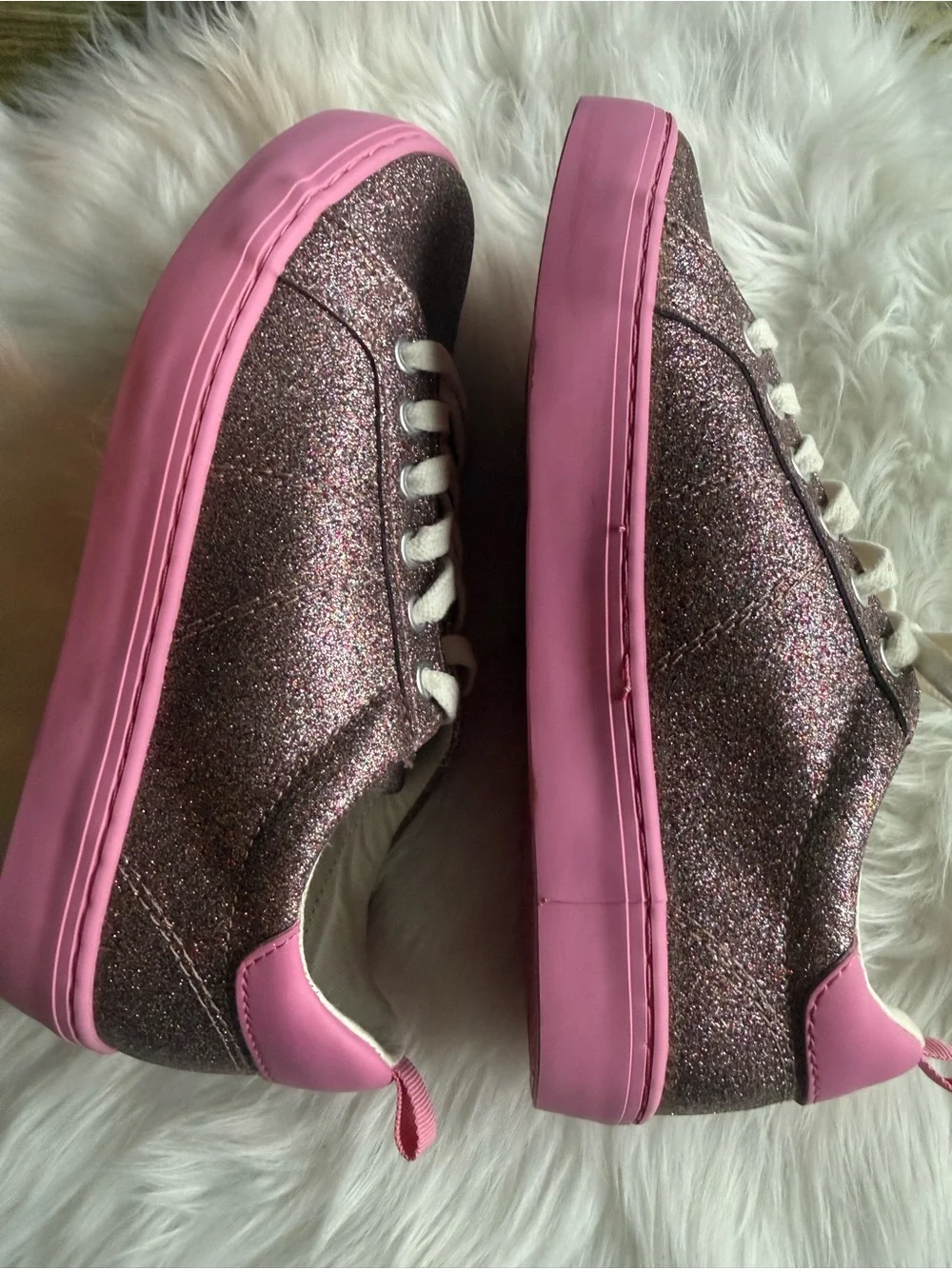 Glitter Pink Casual Sneakers - Big Kids size 3 OldNavy